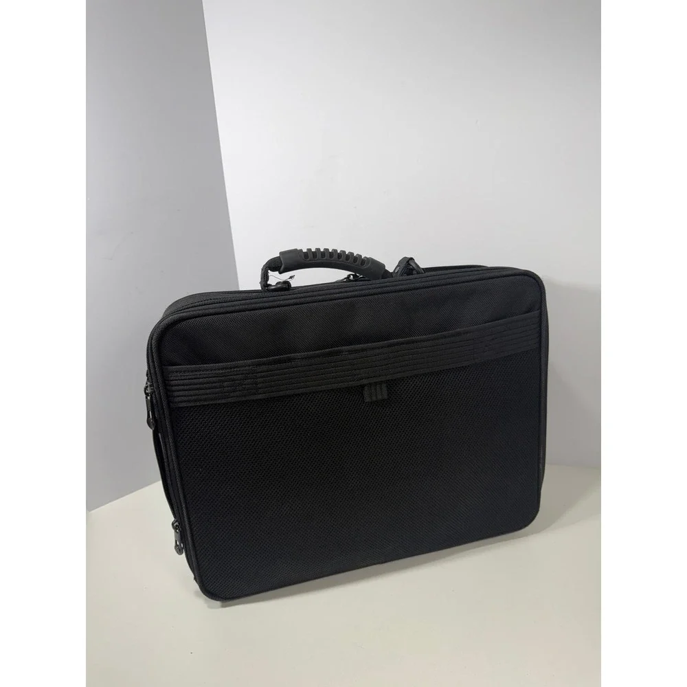 Targus Black Gray Laptop Briefcase Expandable Messenger Bag Business Travel Case